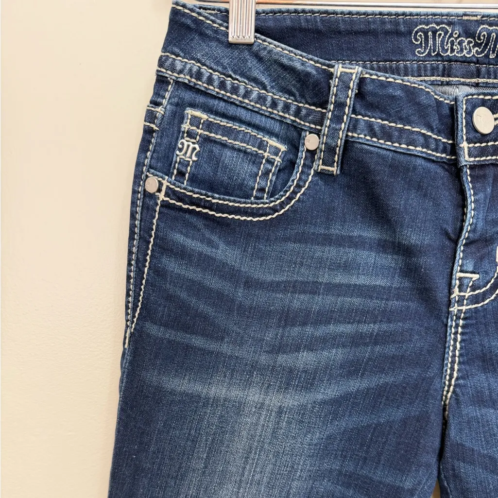 Miss Me Embroidered Jean Low Rise Stretch Crop Denim Size 28 - Image 3