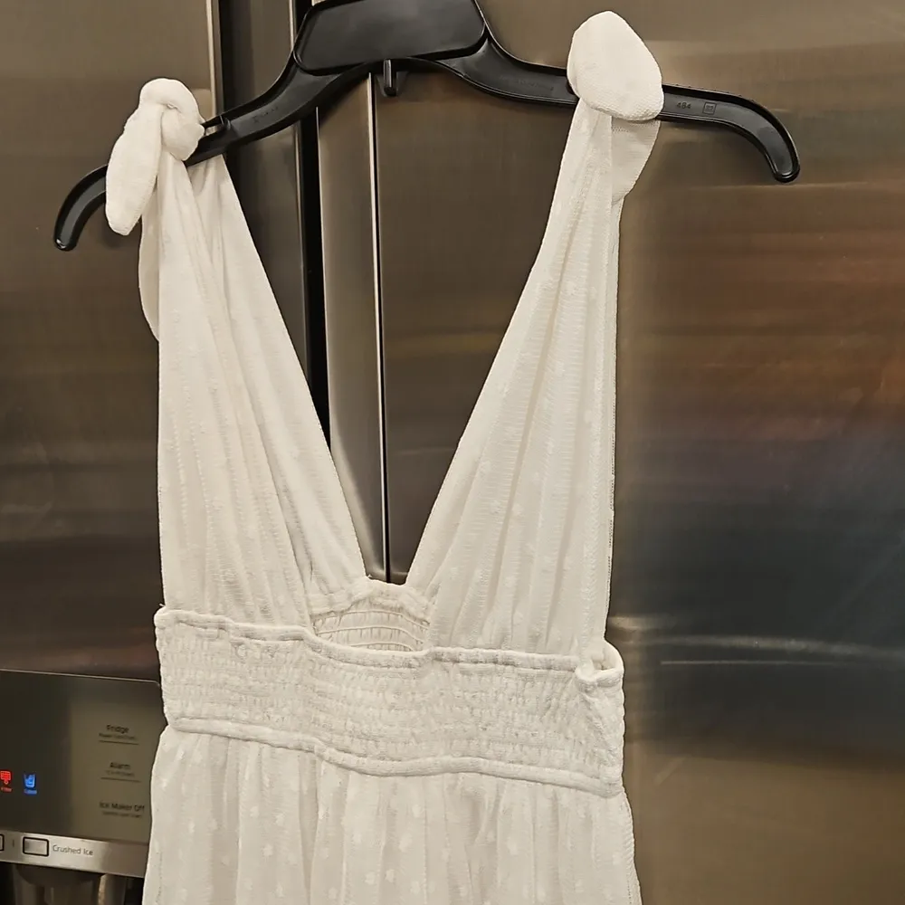 💕LULU'S💕 Tier's To Us White Swiss Dot Tie Strap Tiered Midi Dress ~ Small NWOT - Image 10