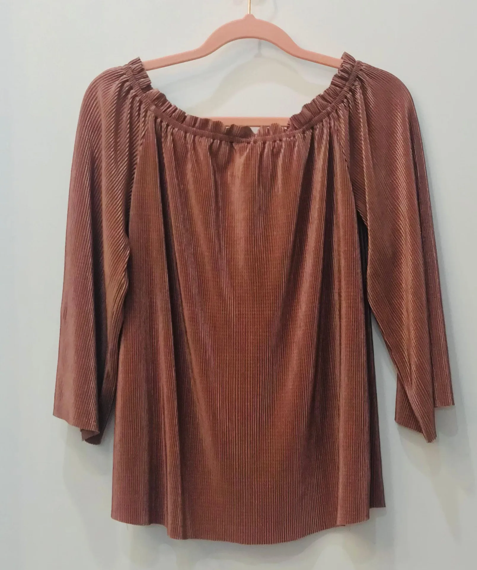 Boutique Off Shoulder Top Blush Pink Sm - Image 5