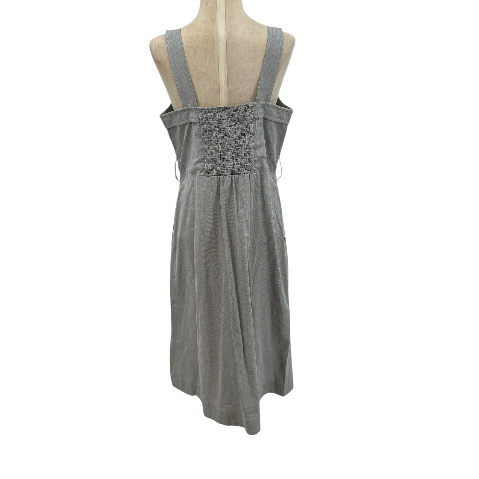 Everlane The Cotton Weave Picnic Tank Dress Striped‎ Blue White Size 10 - Image 9