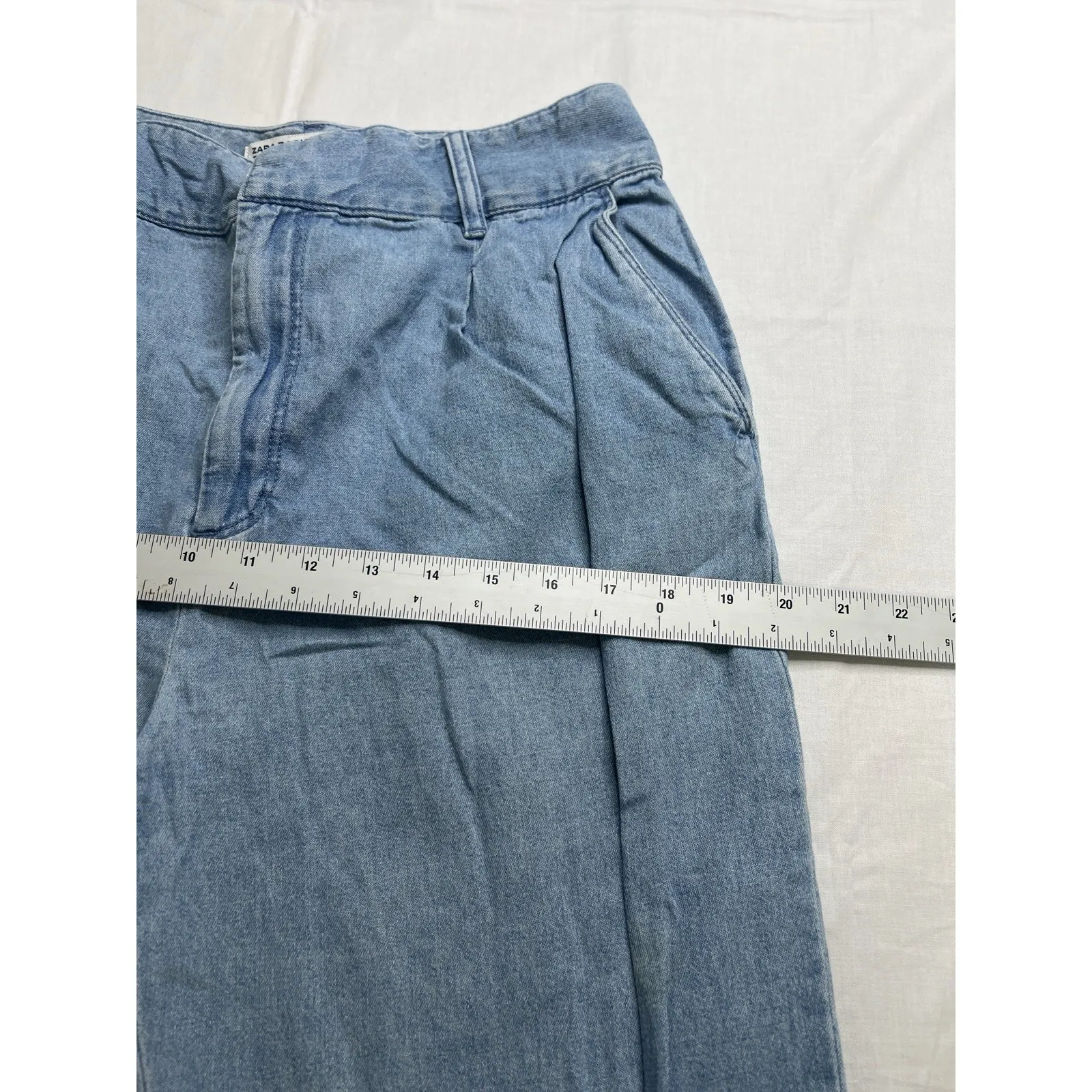 Zara Women's Basic Denim Jeans Blue Women's Size L - Image 6