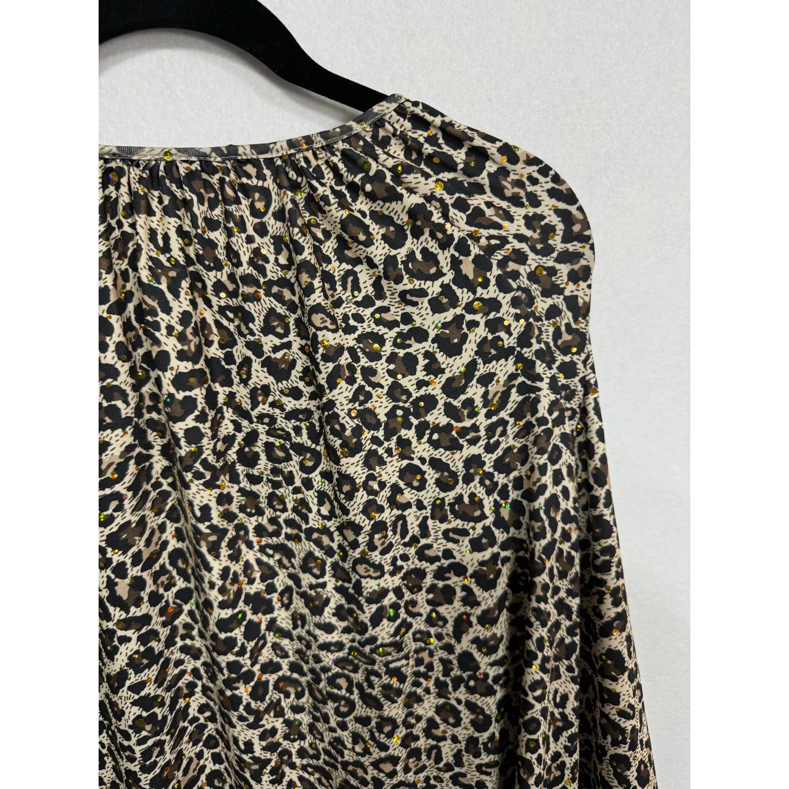 Cathy Daniels Vintage Y2K Leopard Animal Print Scoop Neck Blouse Plus Size 1X‎ - Image 4