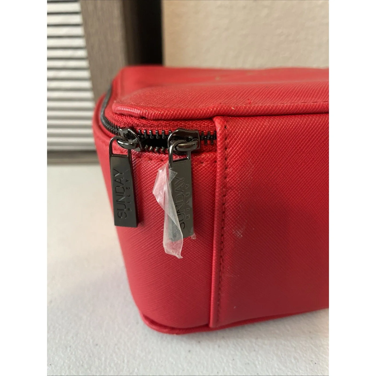 Sunday Riley Cosmetic Bag 10x7x4 Inches Red NEW - Image 3