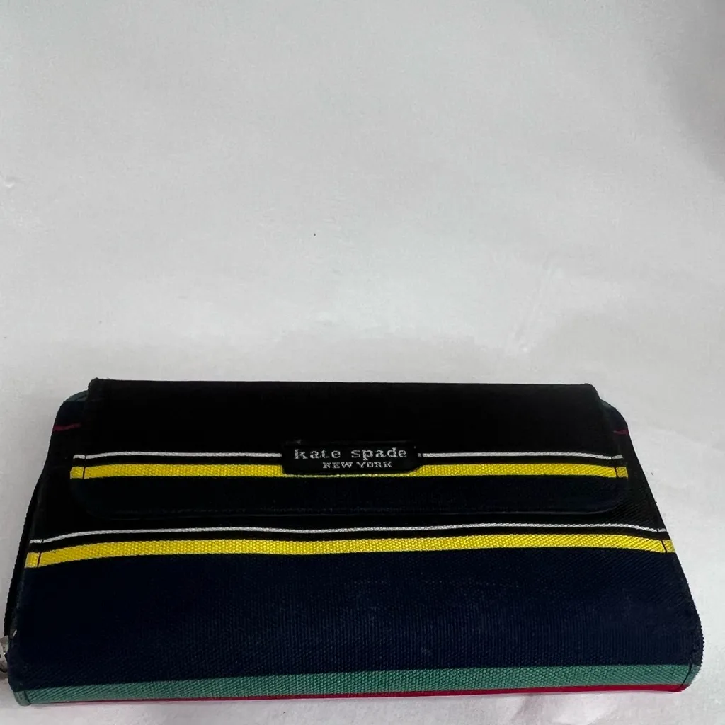Kate Spade Staci Large Slim Bifold Wallet in a Maritime Stripes Multi pattern - Image 10