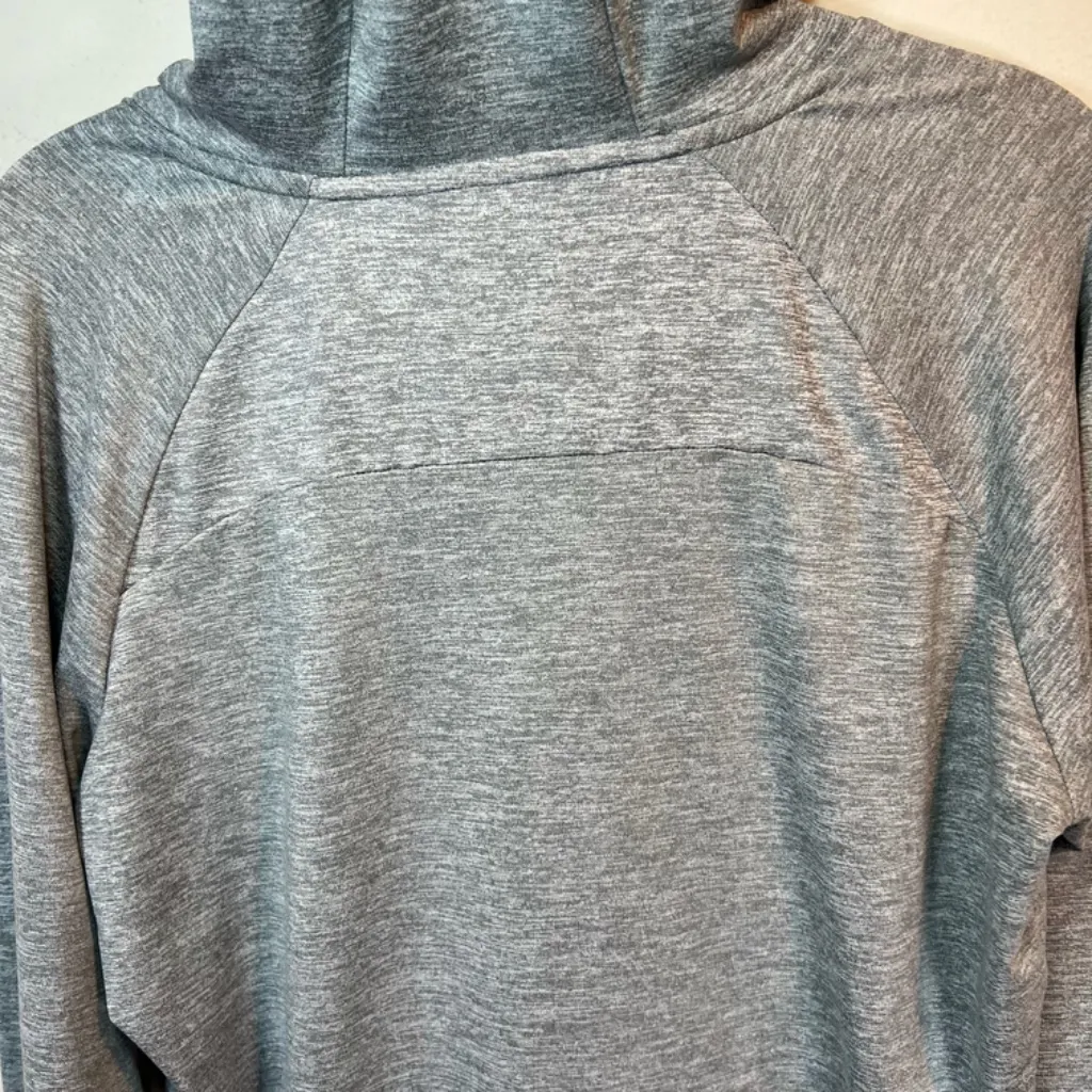 Nike Dri-Fit Element Running Hooded Shirt Gray Mock Neck Reflective Womens Large - Image 13
