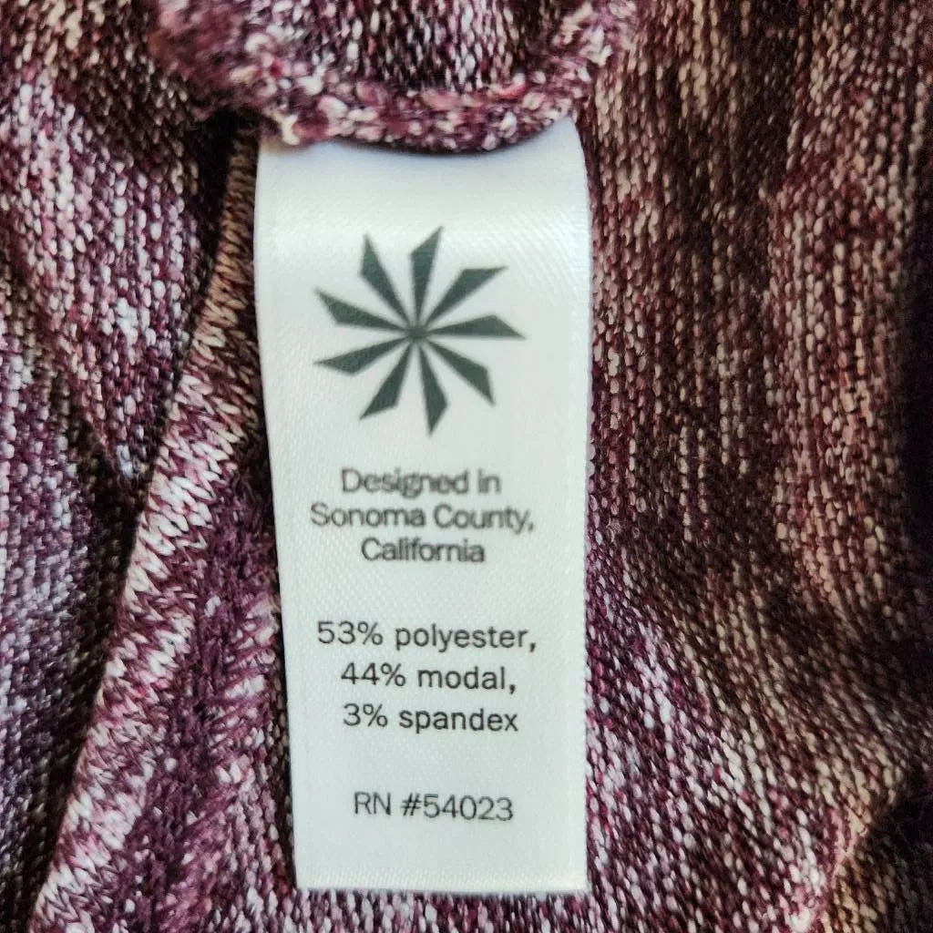 Athleta Plum Top with Draped Cutout in Back Size Medium Burgundy Knit Top - Image 8