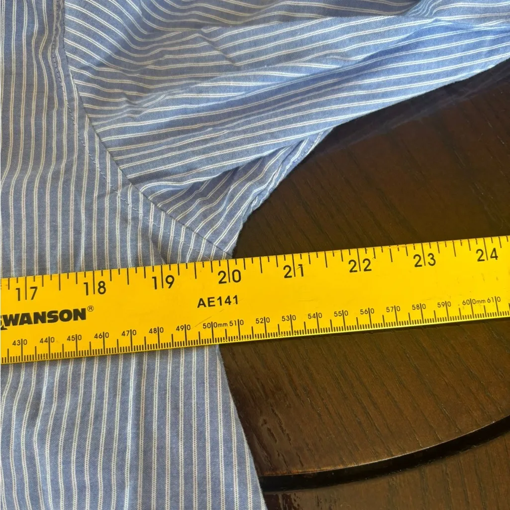 UNIQLO cotton Casual Blue Striped Shirt Dress size M - Image 5