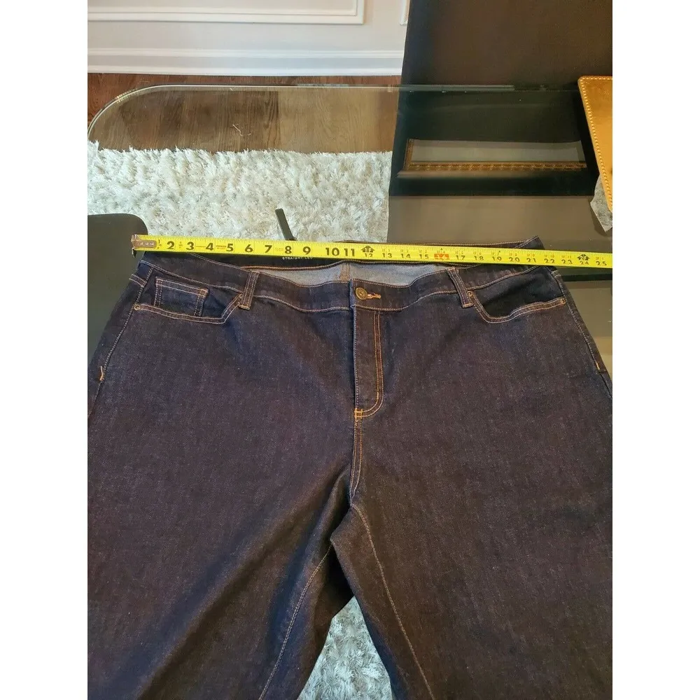 ST. Johns Bay Women Blue Denim Cotton Mid Rise Straight Leg Jeans Pant Size 24WS - Image 11