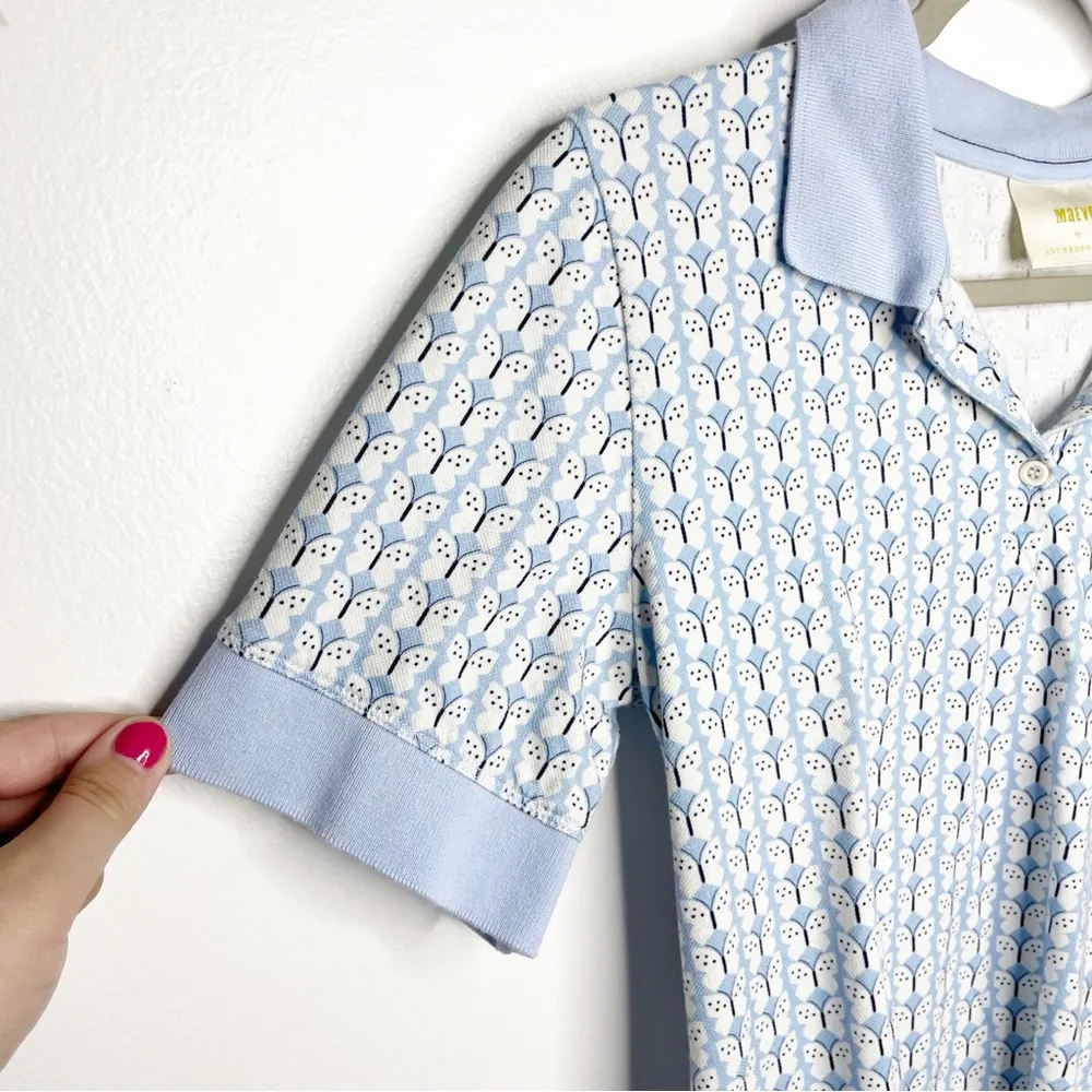 ANTHROPOLOGIE MAEVE Springtime Polo Top Butterfly Size Medium - Image 4