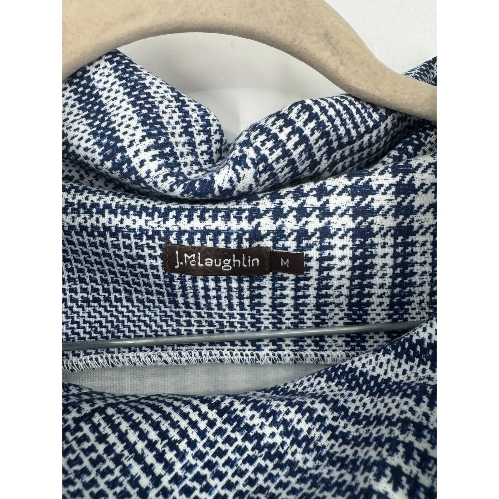 J. McLaughlin Demi Plaid Houndstooth Cowl Neck Mini Dress Women M Western Indie - Image 3