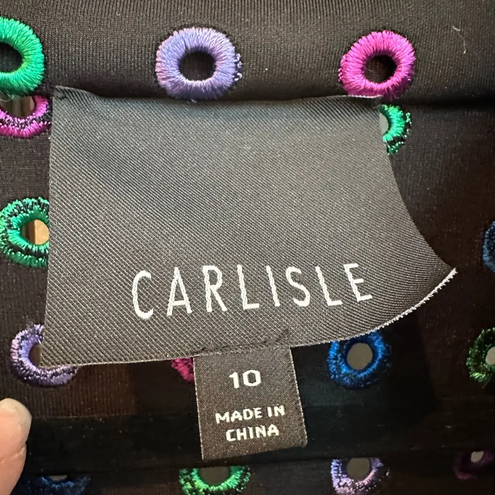 CARLISLE Chic Contemporary Black Art To Wear Full Zip Jacket Size 10 Medium - Image 6