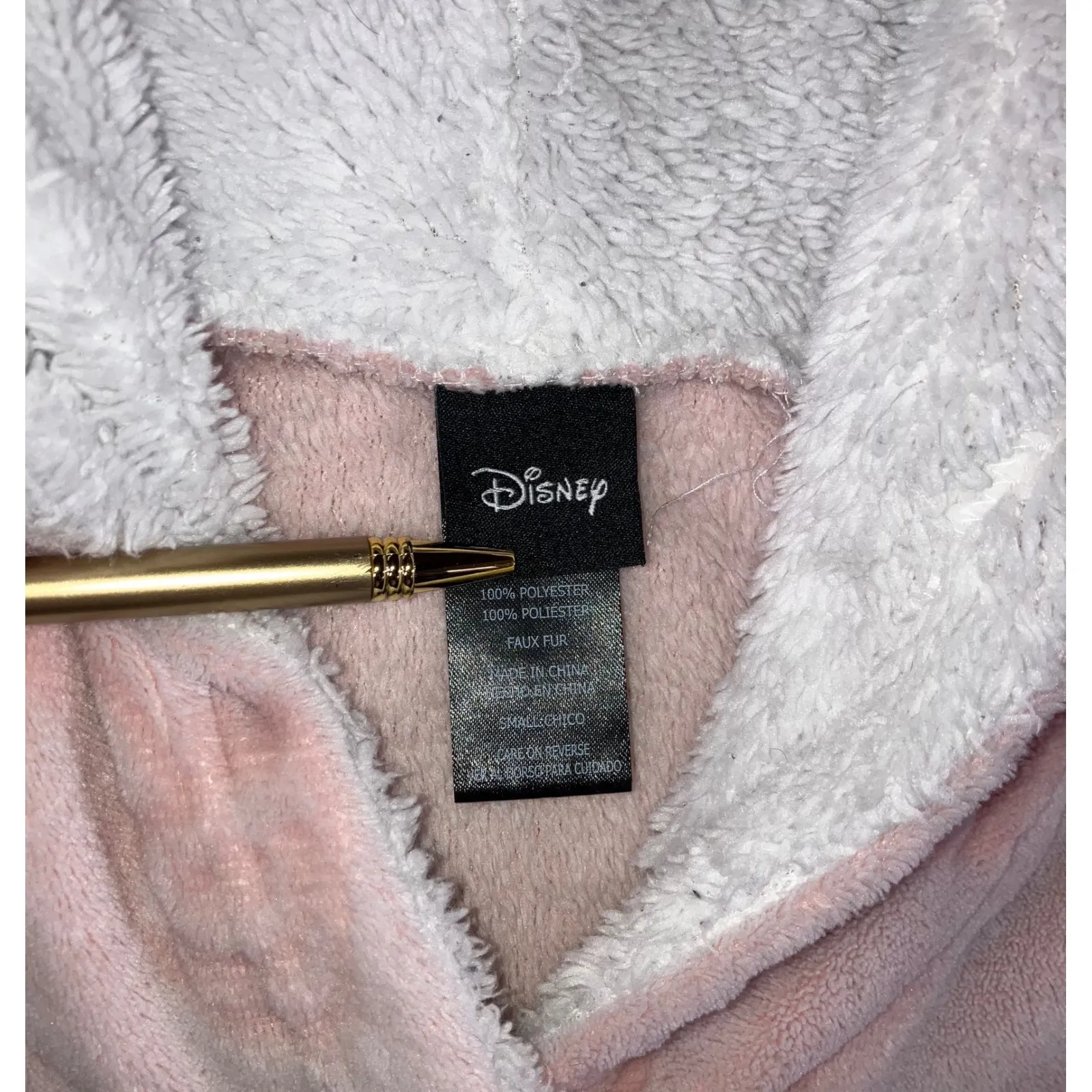 Disney Minnie Mouse Pink Plush Hooded Robe Women Small Sleepwear Lounge Wear - Image 9