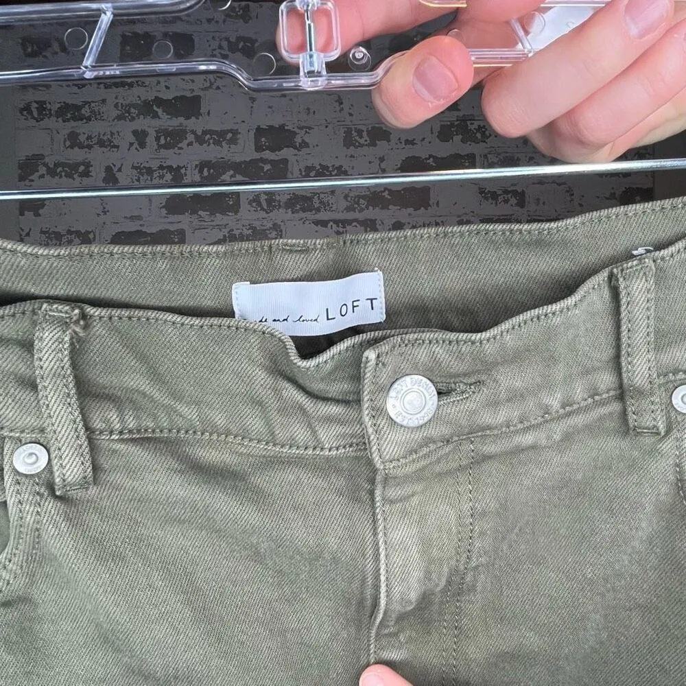 Loft | women wide leg green denim jeans - Image 8