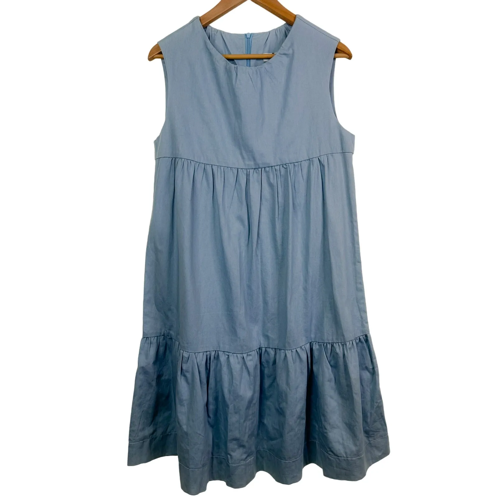 Harper Denim Chambray Tiered Sleeveless Babydoll Dress Jumper‎ Size M NWT - Image 2