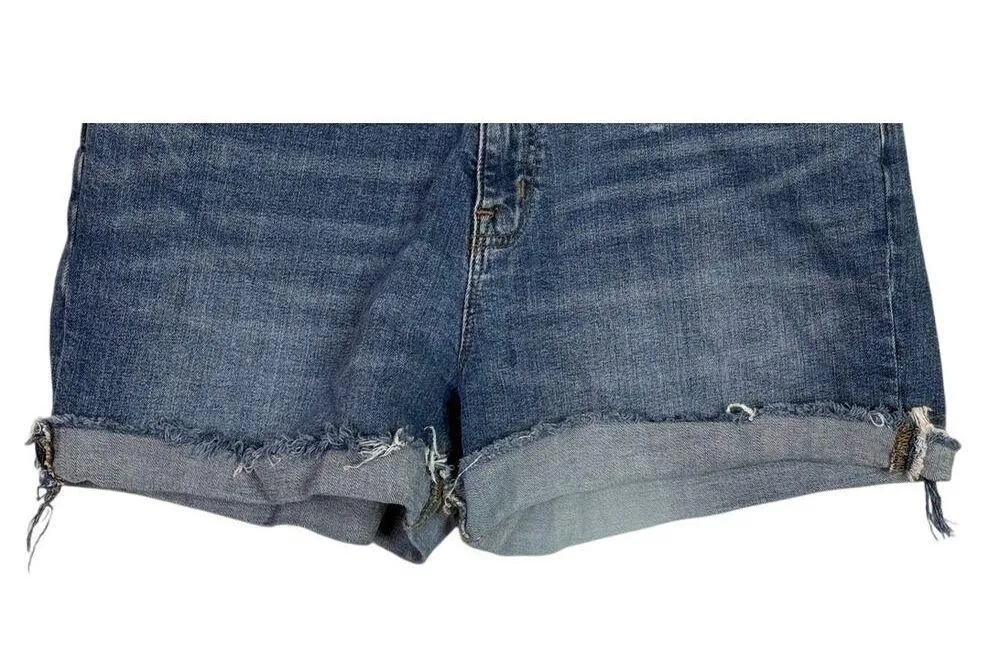 J. Crew High Waisted Cotton Distressed Raw Hem Cut Off Denim Shorts 30 Blue - Image 3