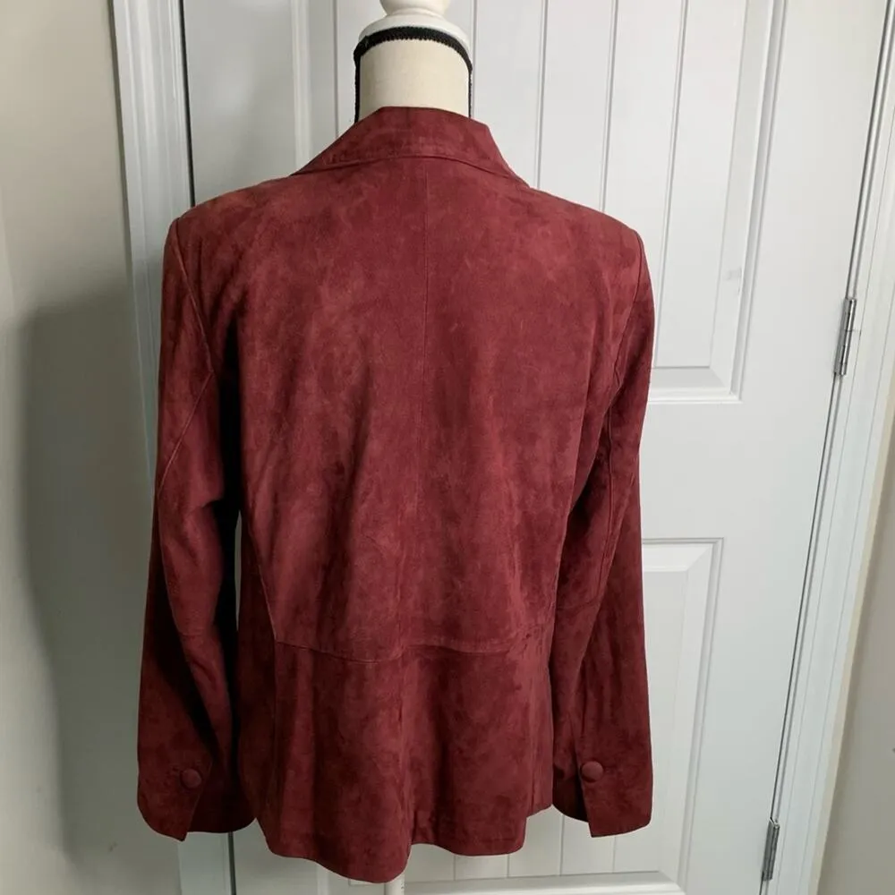 Vintage Austin Reed red suede leather jacket size 14 old money mob‎ wife - Image 2