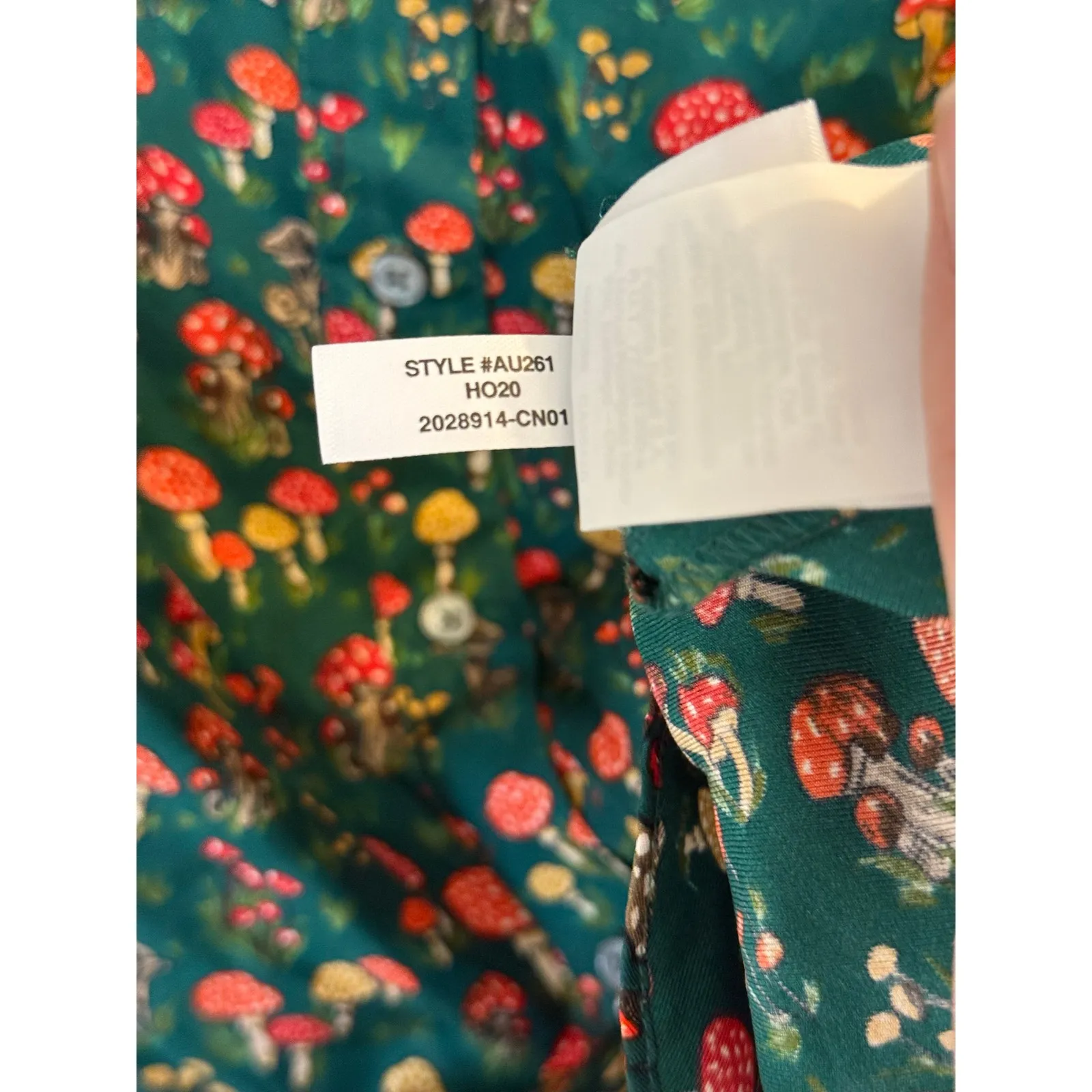J. Crew Collection silk twill ruffle collar top mushroom floral size M - Image 3