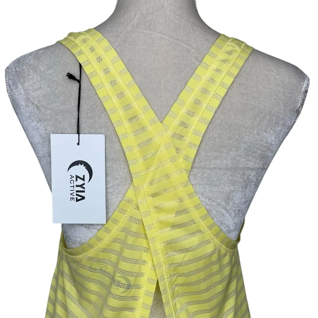 Zyia Active Lemon Nimbus Split Back Tank Top Women’s Size M Lightweight Workout Yellow Size M - Image 8