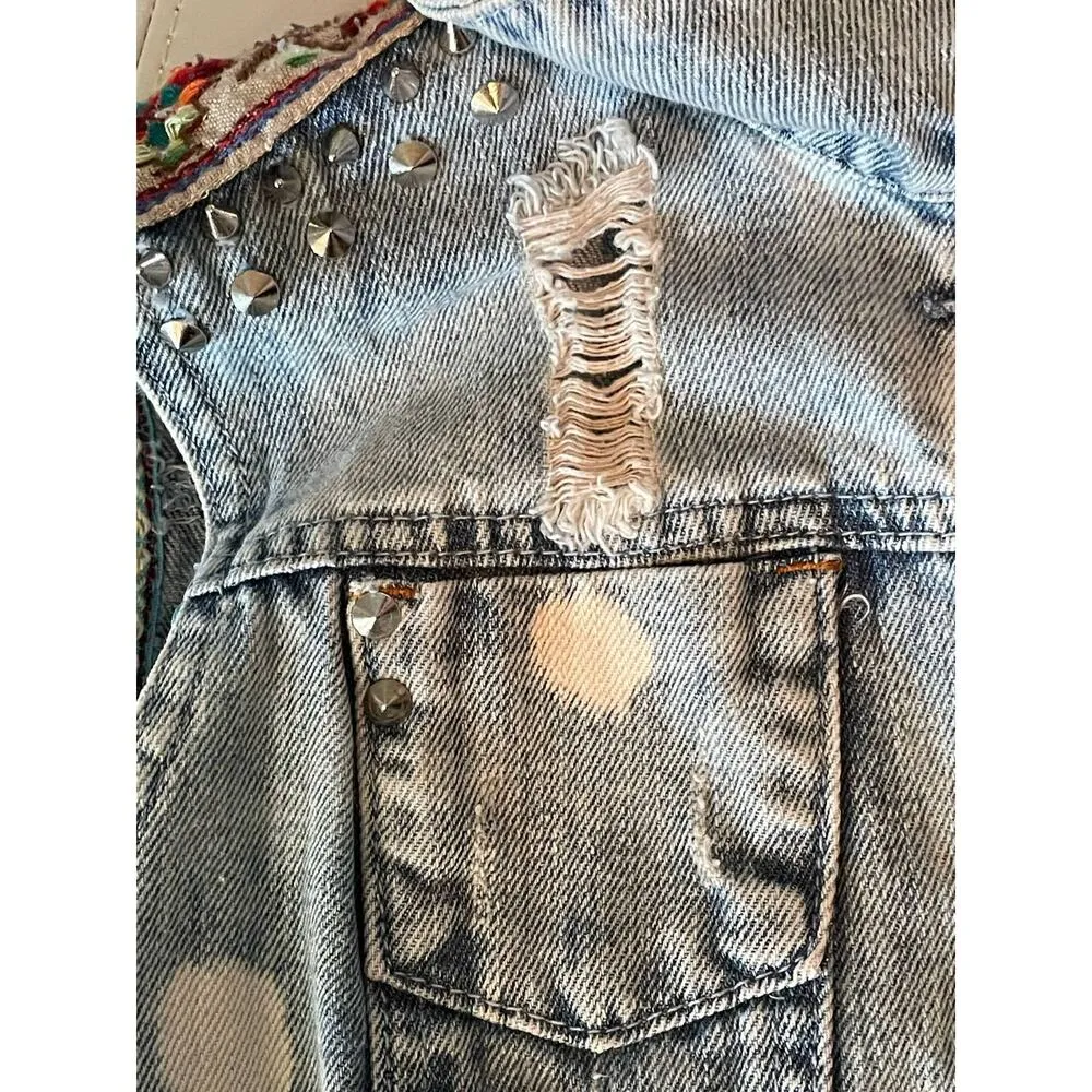 Vintage Boom Boom Jeans Spike Studded Denim Vest - Image 11