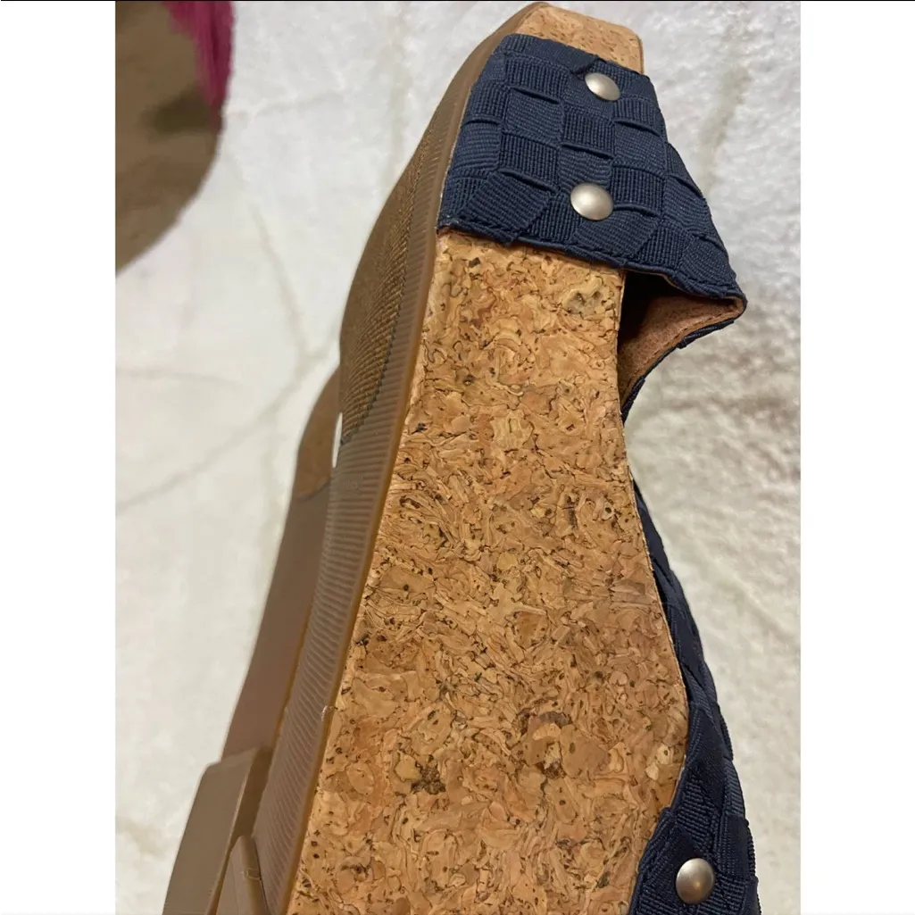 Lucky Brand Navy Woven Cork Wedges - Image 5