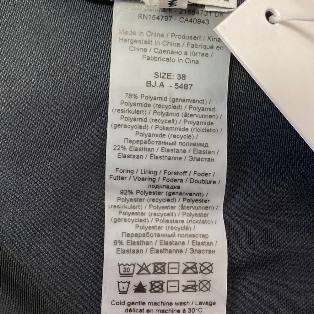 Ganni charcoal gray floral print string bikini bottom NWT - Image 3