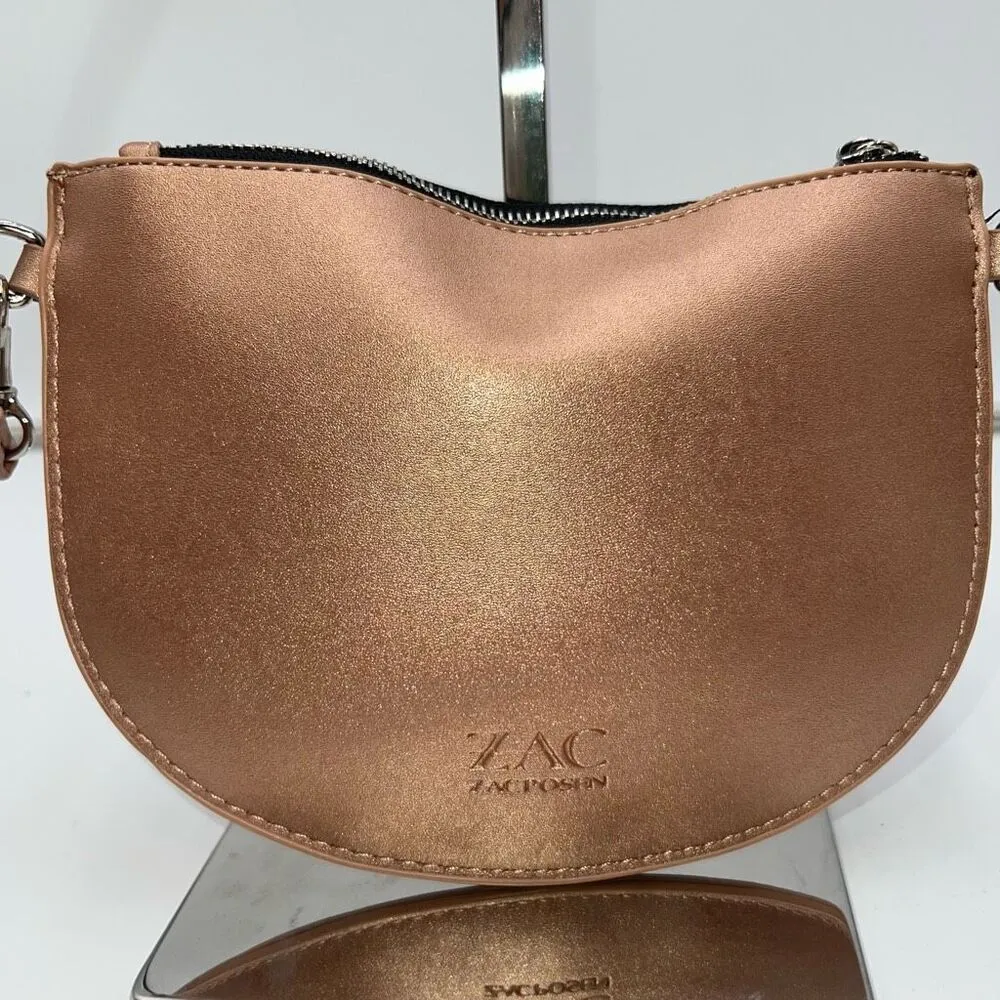 Zac Posen for Bloomingdale's Celia Rose Gold faux leather Crossbody Bag Purse Ex - Image 2