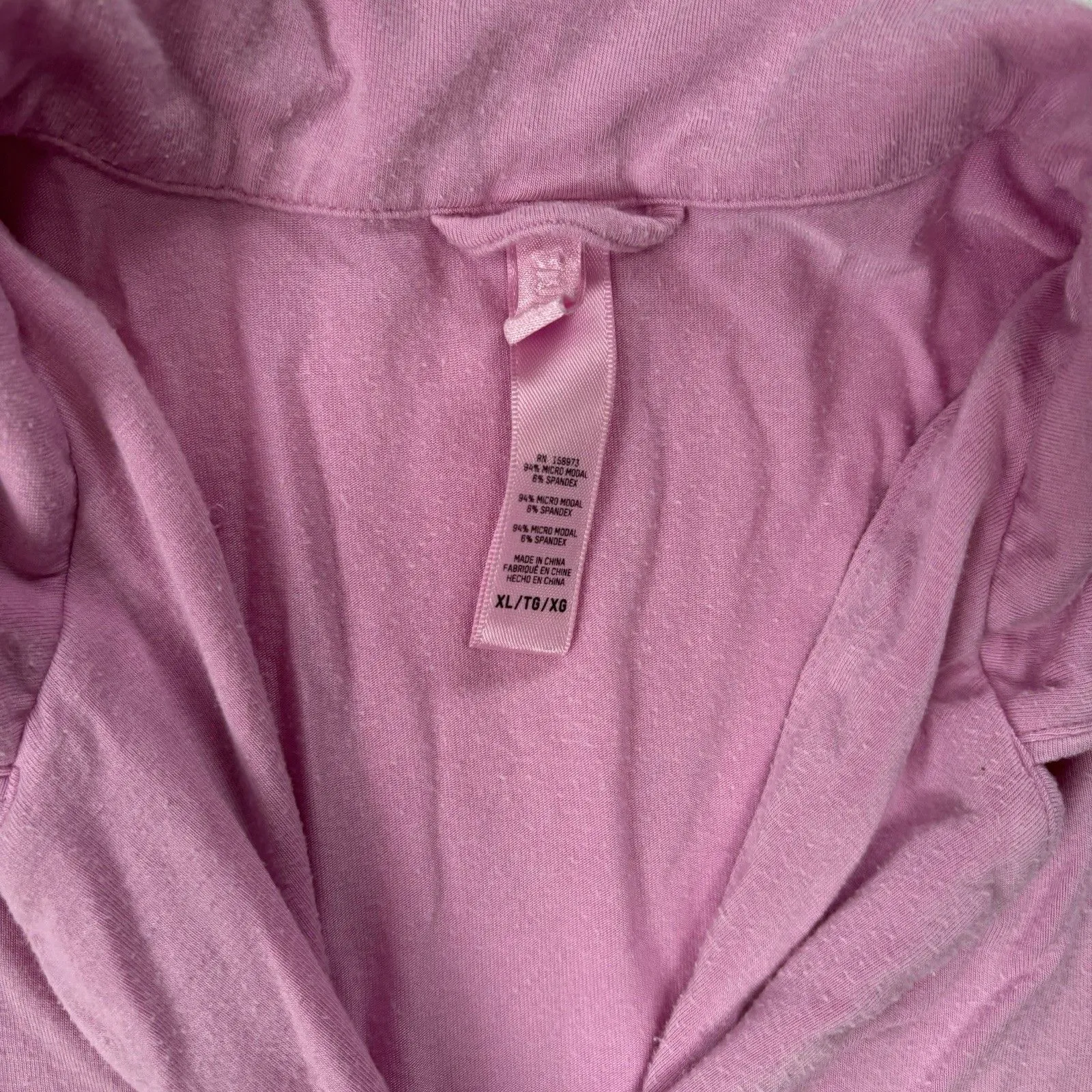 Skims Pajama Shirt Womens Size XL Bubblegum Pink Button Up Long Sleeve - Image 3