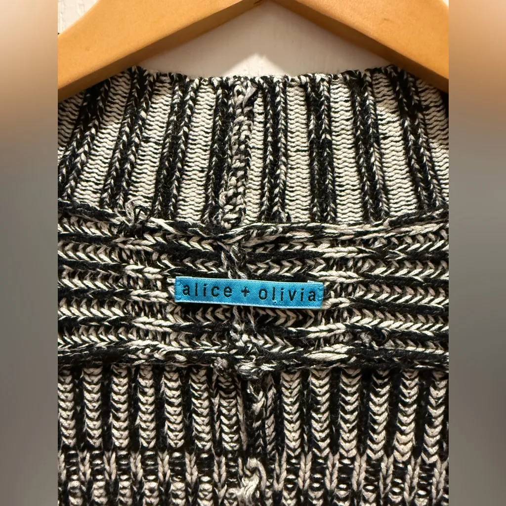 Alice + Olivia Wool Blend Nera Rib Knit Box Cardigan Size S - Image 3