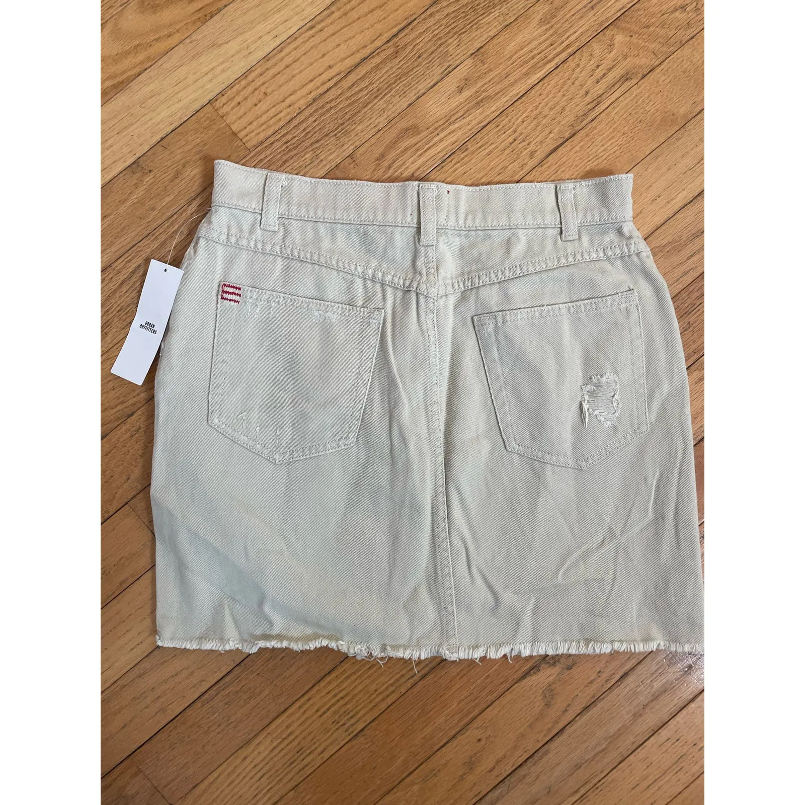 BDG urban outfitters ivory Jean‎ skirt size medium - Image 4