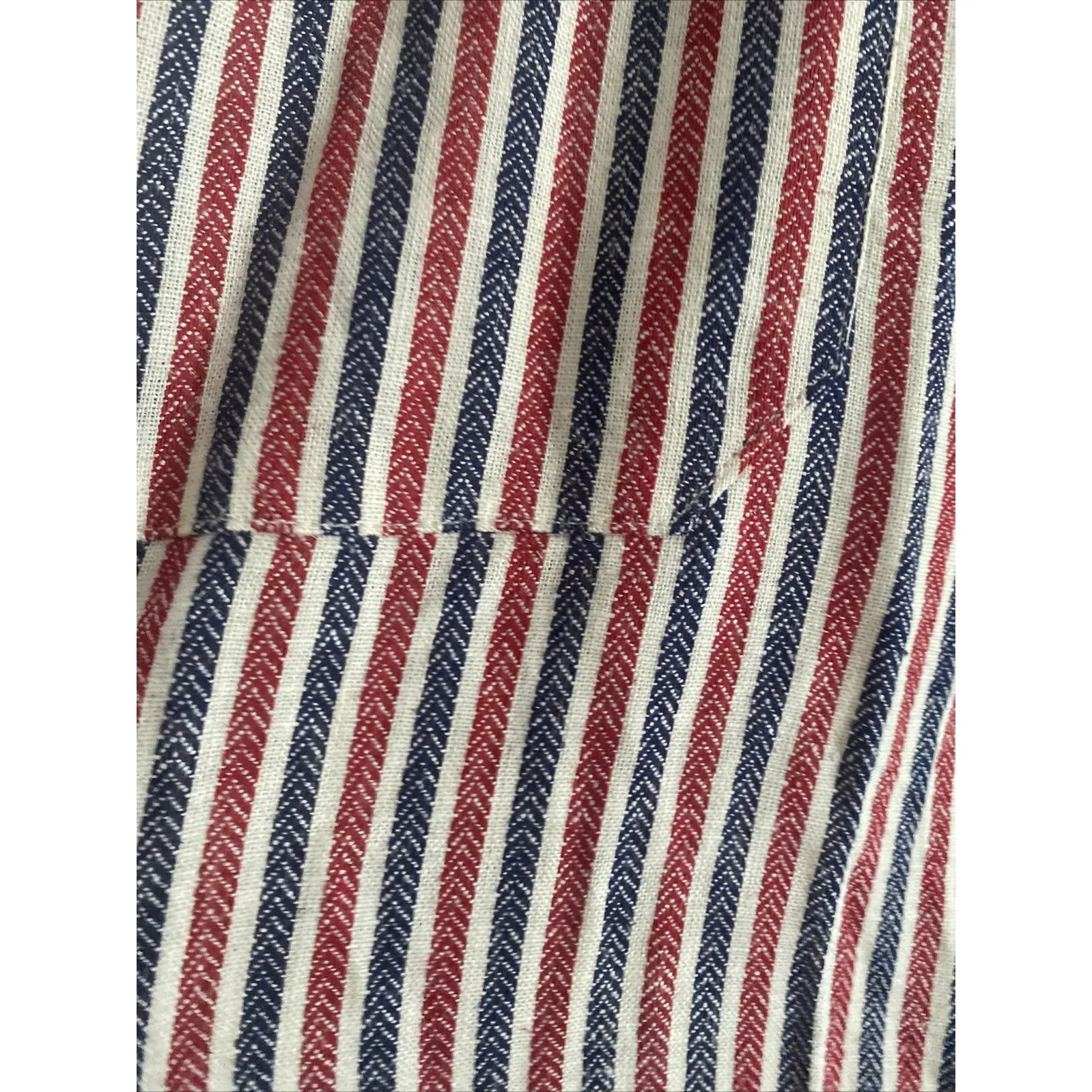 Indigo Rein Women's Large Linen Blend Navy Red Striped Wide Leg Pull On Pants - Image 5