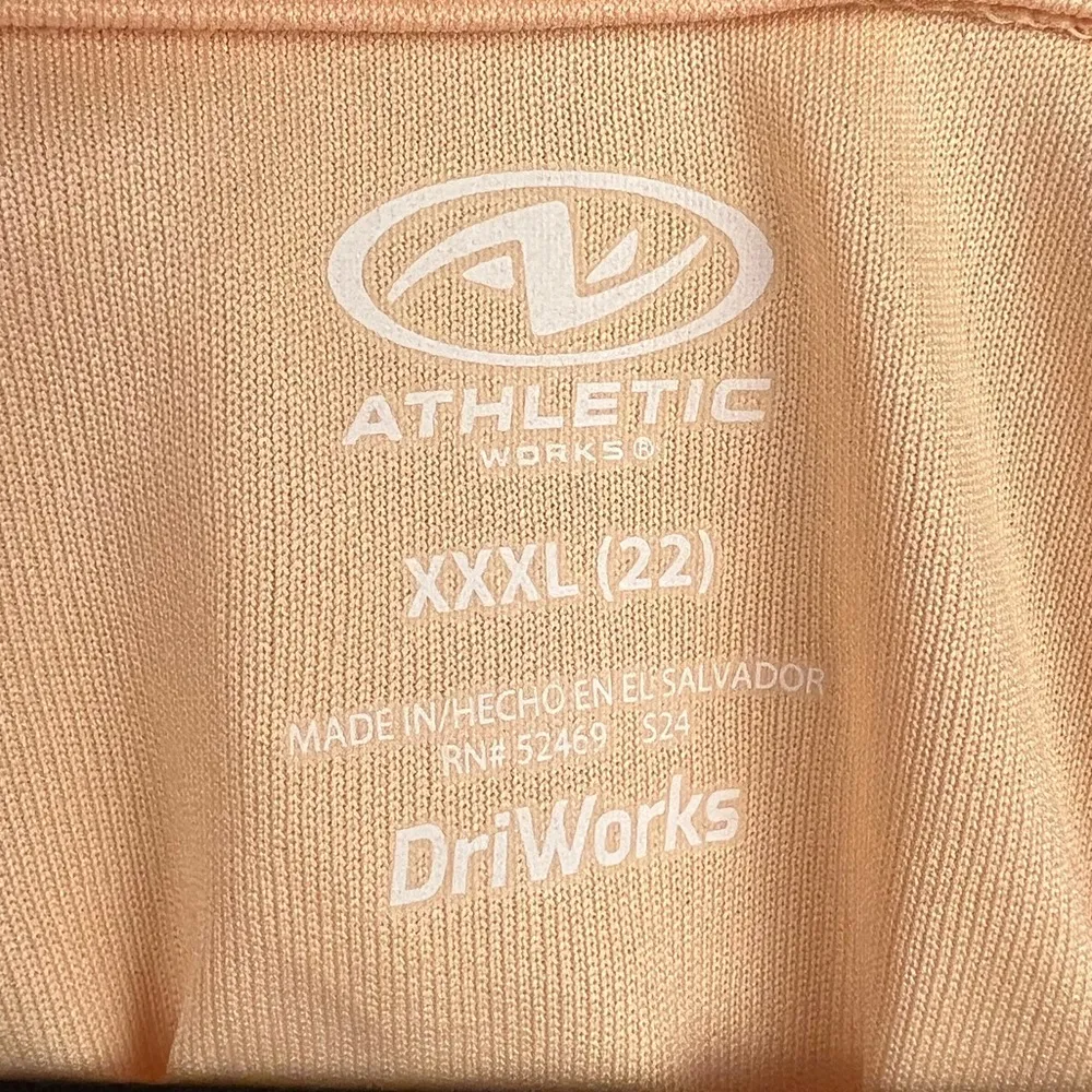 Athletic Works Tee, Apricot Delight, Polyester, V-Neck Activewear Top - Image 2