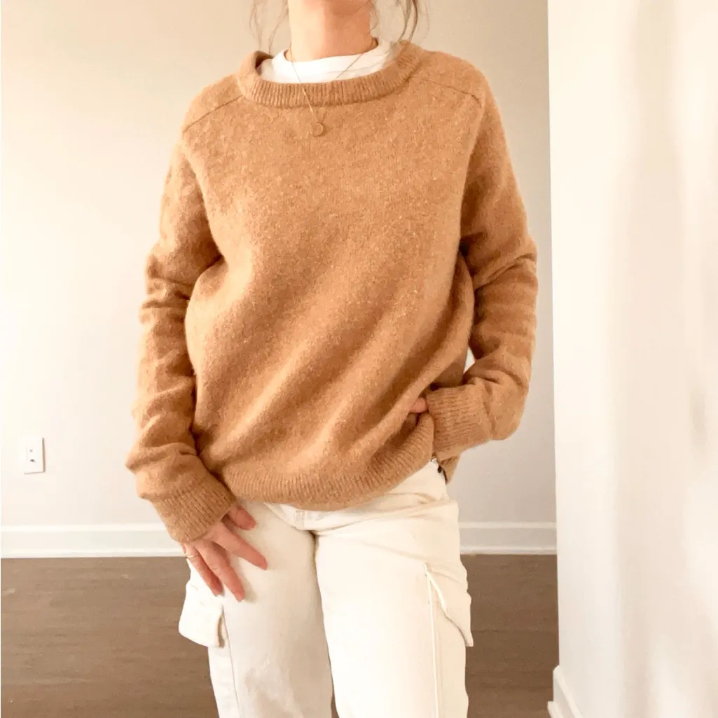 Daily Ritual Women's Tan Crew Neck Sweater Size M - Image 3