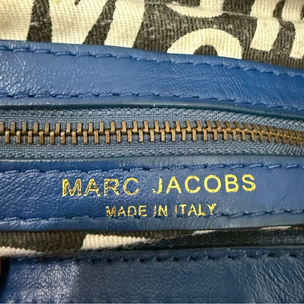 Rare MARC JACOBS Blue Patchwork Quilted Leather Chain Double Handle Shoulder Bag - Image 13