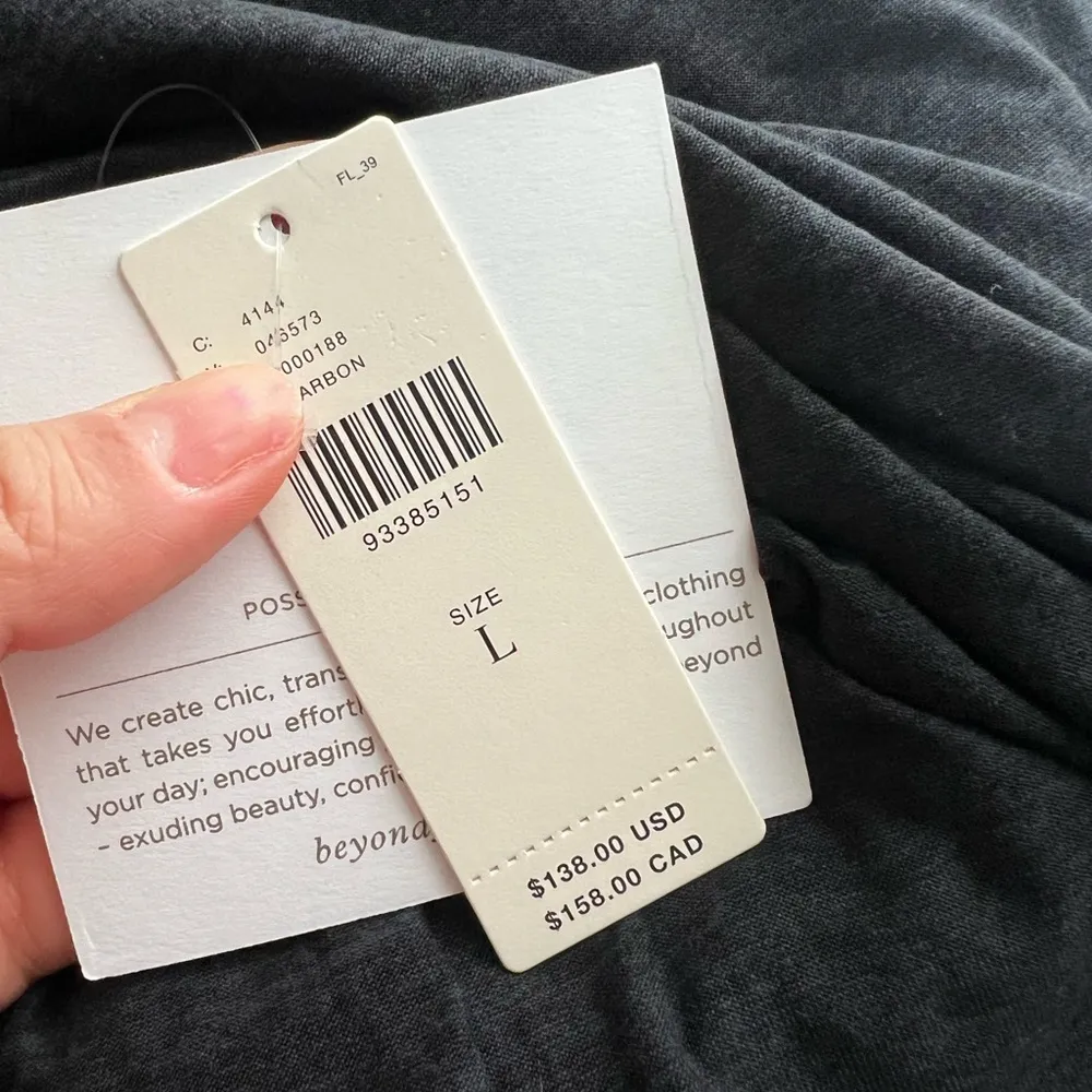 NWT BEYOND YOGA Featherlight Dark Gray Maxi Dress Sz L - Image 6