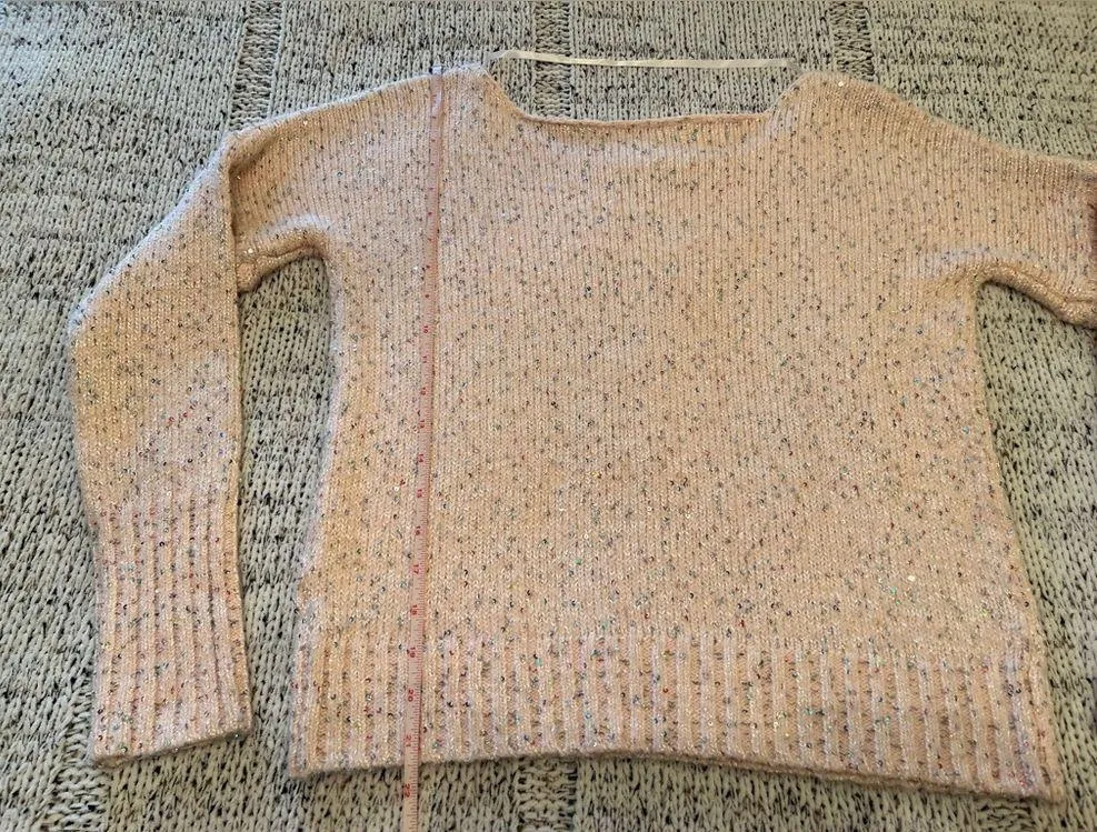 Rebecca Minkoff Women’s Katia Pink Sequined Ballet Neck Sweater Size S EUC - Image 5