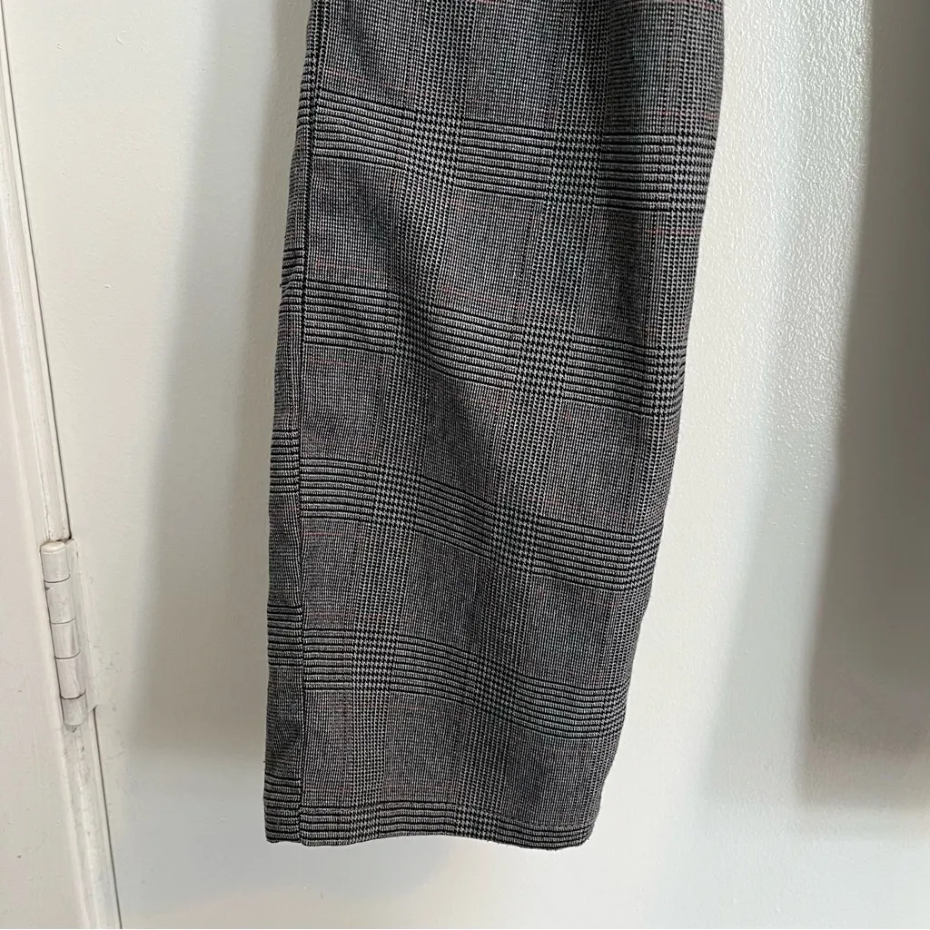 PacSun gray plaid joggers large drawstring casual office slim fit trousers - Image 8