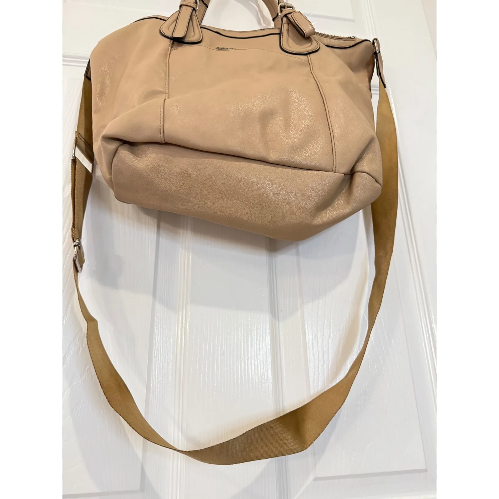 Christian Siriano Satchel‎ Shoulder Bag Beige Purse Handbag Tan - Image 3