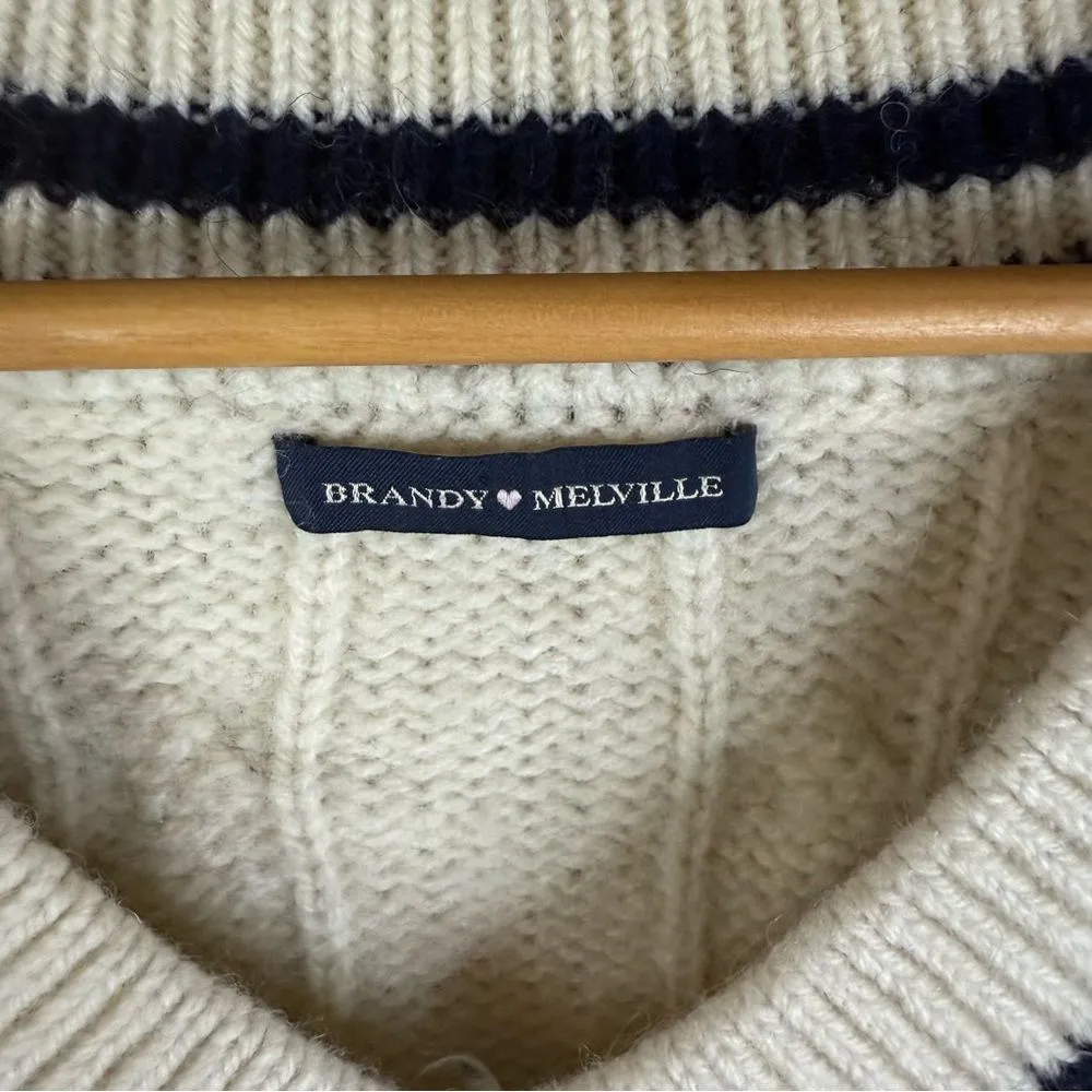 Brandy Melville Womens‎ One Size Y2K Classic Rugby Pullover Wool Sweater Preppy - Image 2