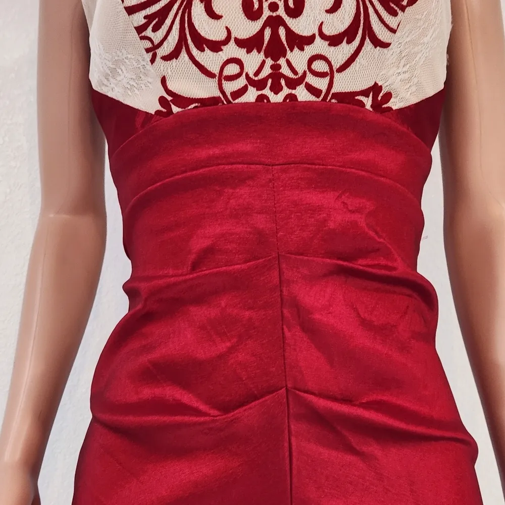 Blondi nites  Stacy Sklar Fitted Halter Lace Overlay Cocktail Dress Size 5 - Image 3