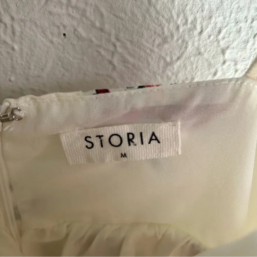 Storia Floral Babydoll Strapless Dress Sz Medium Romantic Coquette - Image 6