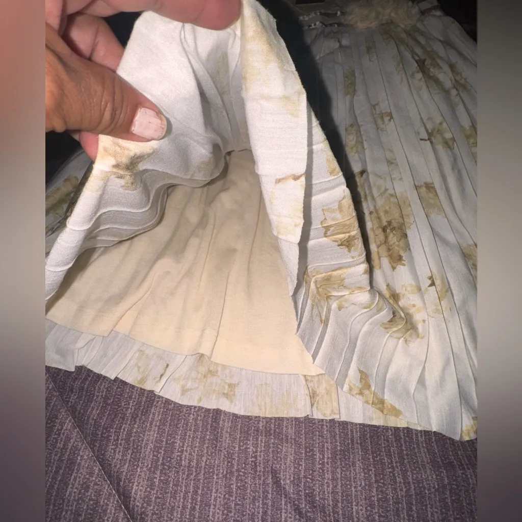 Anthropologie Ivory Floral Lace Dress - Image 4