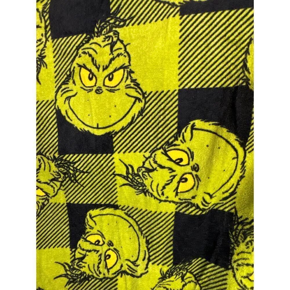 Dr. Seuss The Grinch Plaid Christmas 2 piece Pajama Set Women's Medium NWT‎ - Image 5