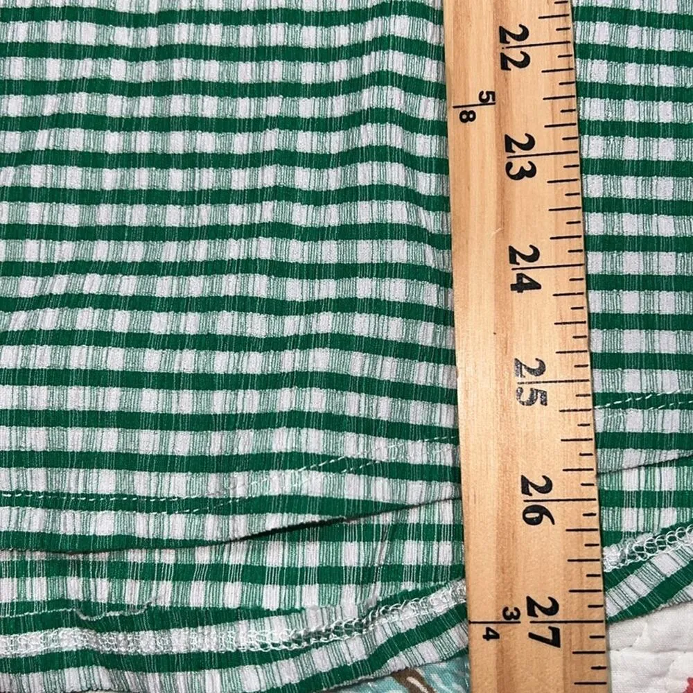 CATO plus size 14/16W Cape Town jelly bean blouse green and white checkered nwt - Image 7