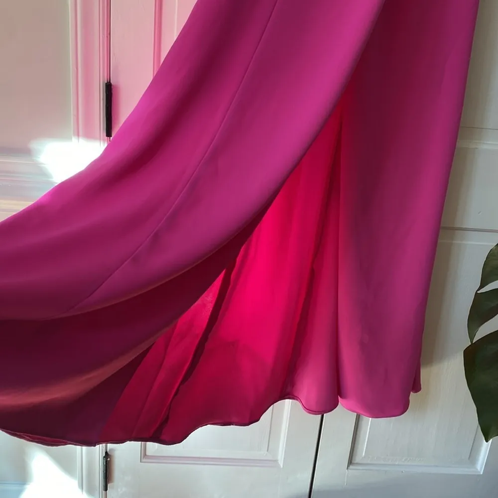 Jay Godfrey Turner Dress in Flamingo Hot Pink Gown Revolve 2 Bright Strappy Slit - Image 9