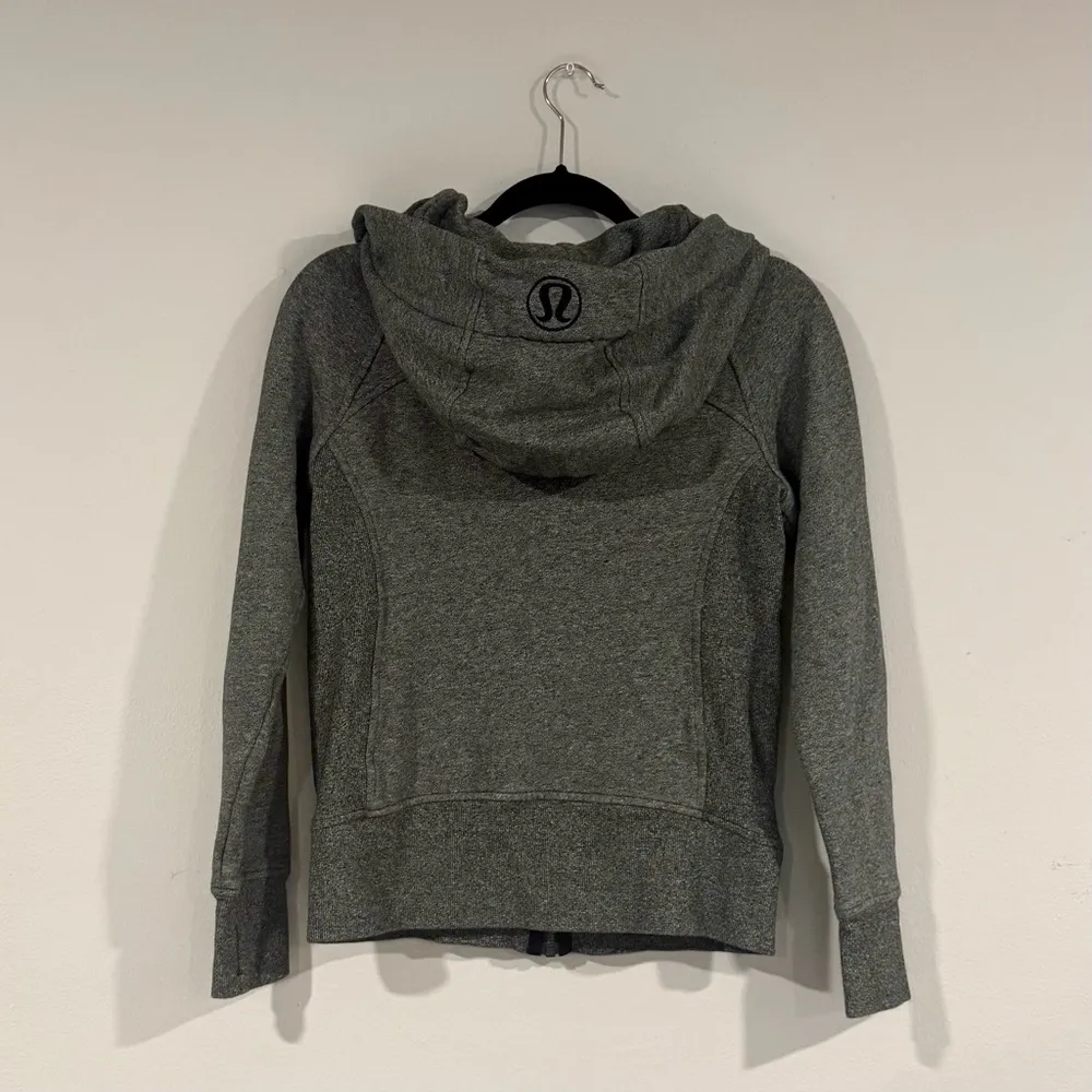 LULULEMON SCUBA HOODIE LIGHT COTTON FLEECE IN HEATHERED SPECKLED BLACK SIZE 6 - Image 9