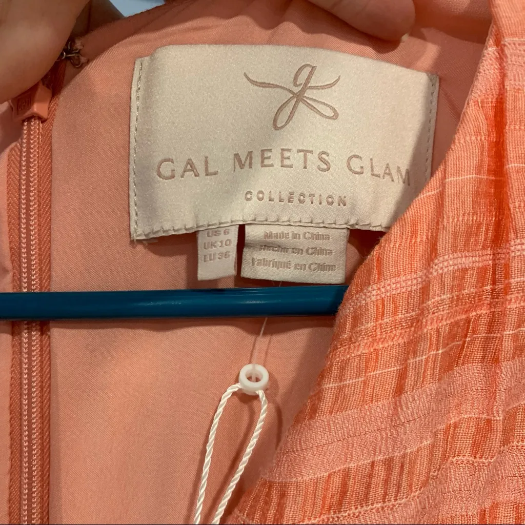 NEW Gal Meets Glam Fiona Tiered Maxi Peach Dress 14 - Image 7