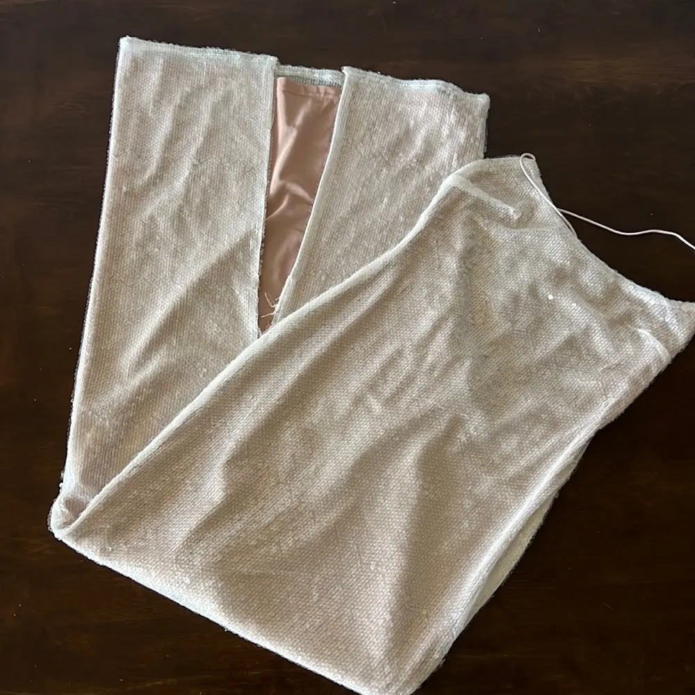 NWT White Fox Misery Business Maxi Dress White Sequin Gown Medium - Image 3