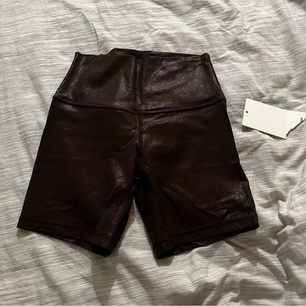 Lululemon align 6" ribbed high rise biker shorts shine size 6 french press - Image 3