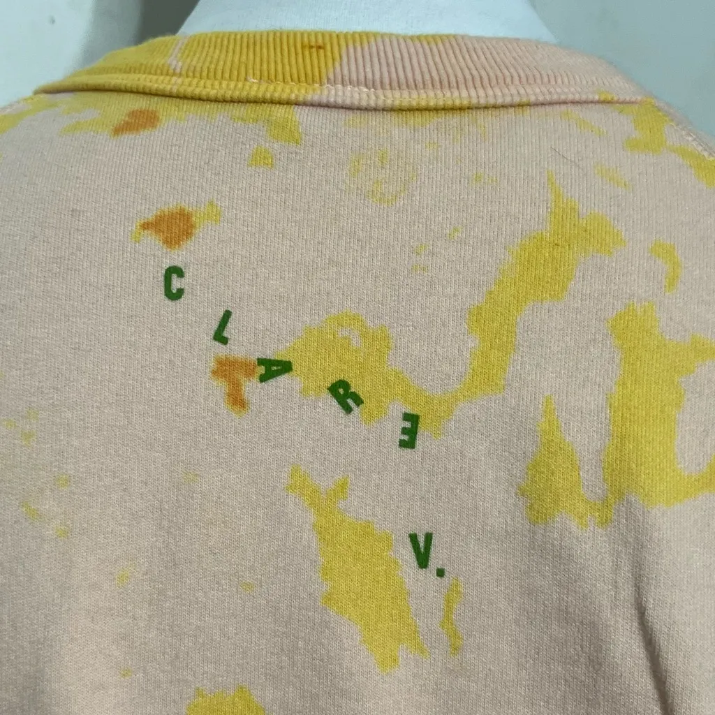 Clare V Cada Dia El Vino Sweatshirt Women’s Size Small Tie Dye Pullover Orange - Image 10