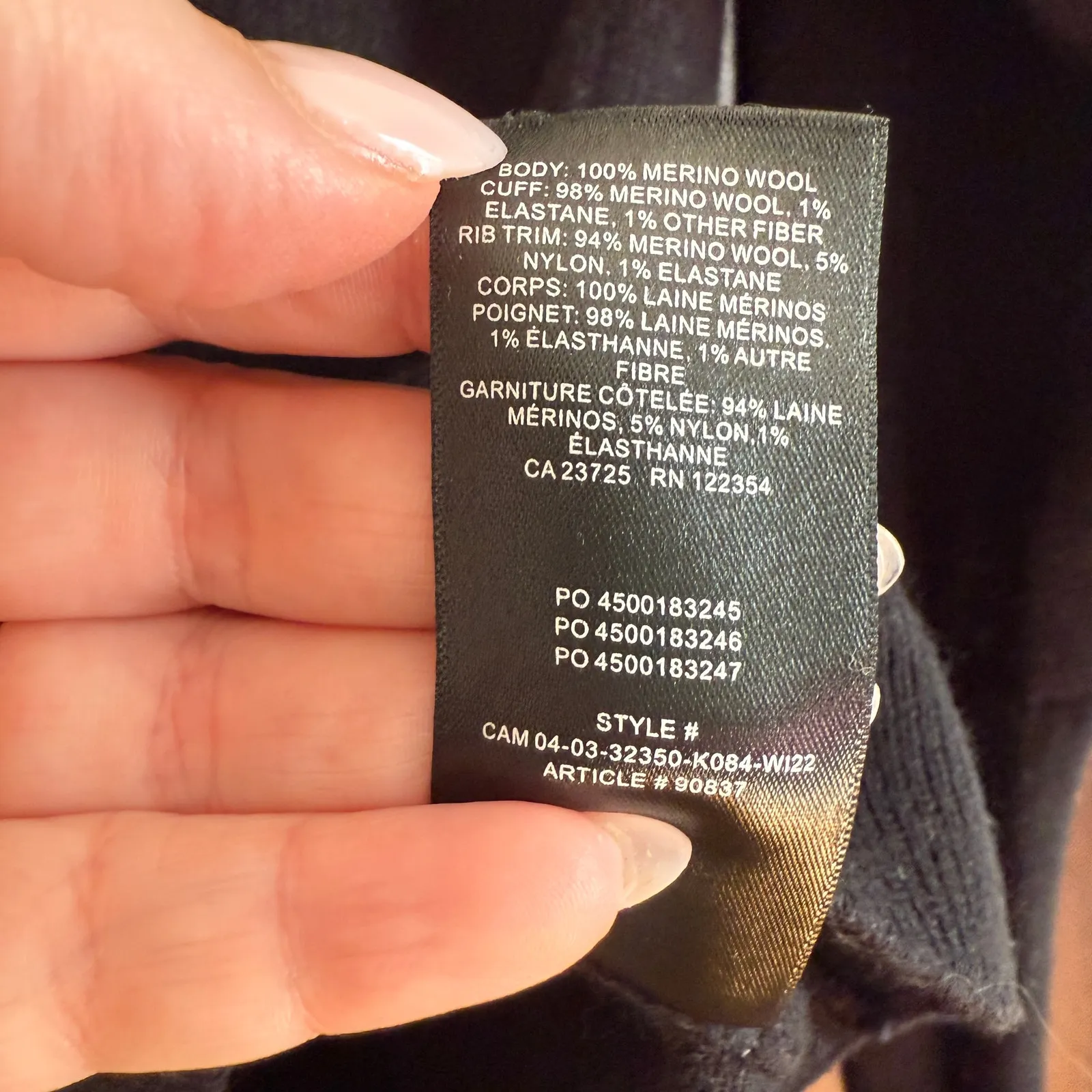 WILFRED | Aritzia Cyprie Black Merino Wool Roll Neck Mock Neck Sweater | Medium - Image 7